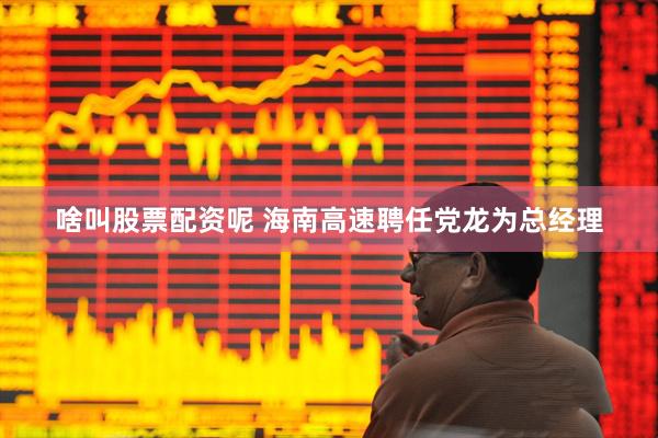 啥叫股票配资呢 海南高速聘任党龙为总经理